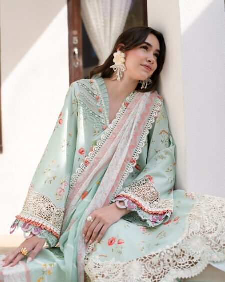 AJR Printkari 2025 – AJR-NF-07 | Unstitched Printed Lawn with Embroidery