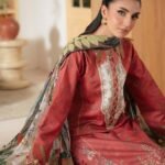 Jade Lumia Prints 2025 – JLP-07 | Digital Printed Lawn Suit (Red)